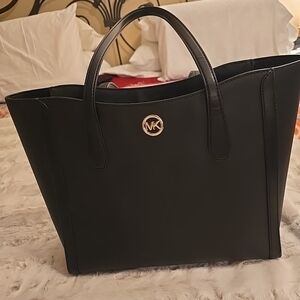 Michael Kors Black Tote with Gold Accent